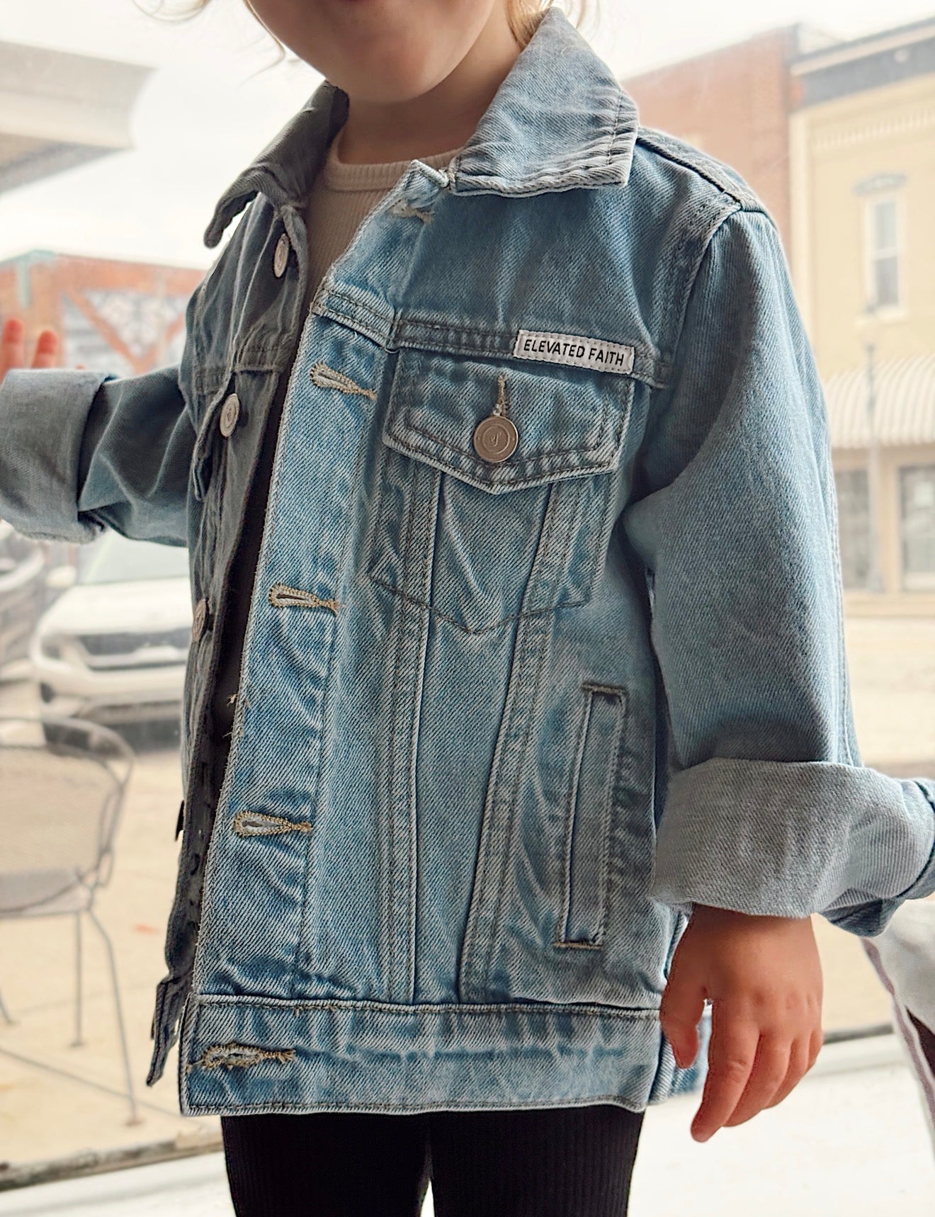 What a Friend We Have in Jesus Kids Denim Jacket