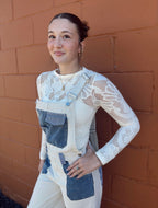 The Denim Detail Stripe Overalls