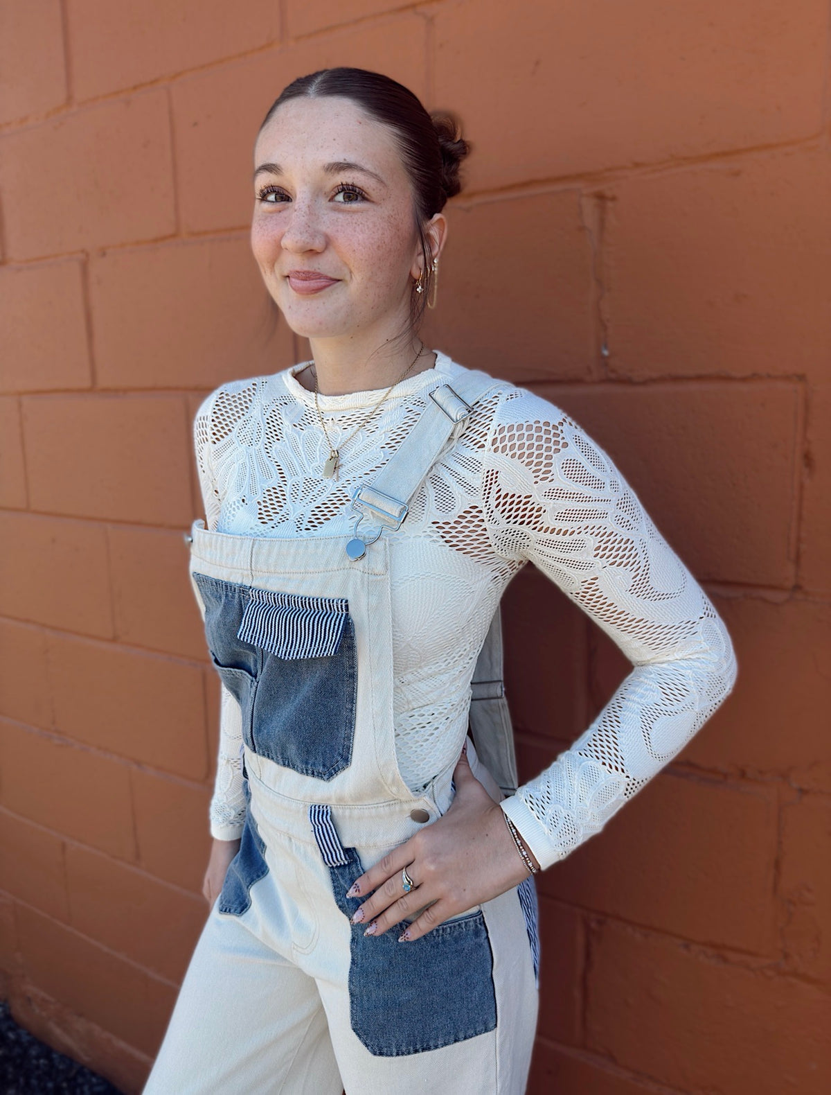 The Denim Detail Stripe Overalls