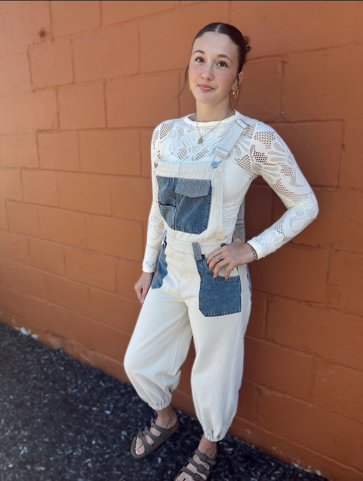 The Denim Detail Stripe Overalls