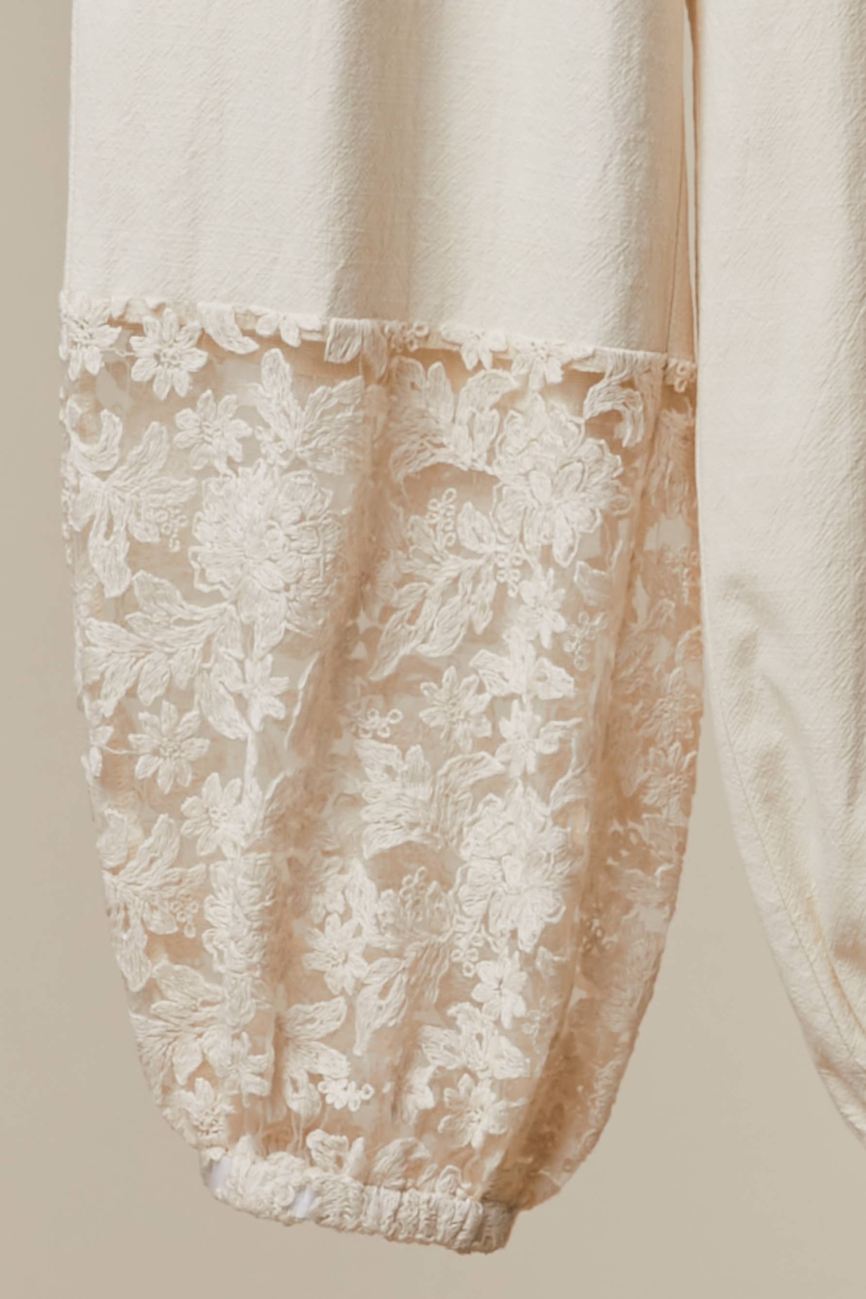 Lace Patchwork Jogger Pants