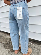 High Rise Crop Barrel Cuffed Jeans