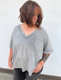 Curvy - Vintage Wash Boxy Knit Top