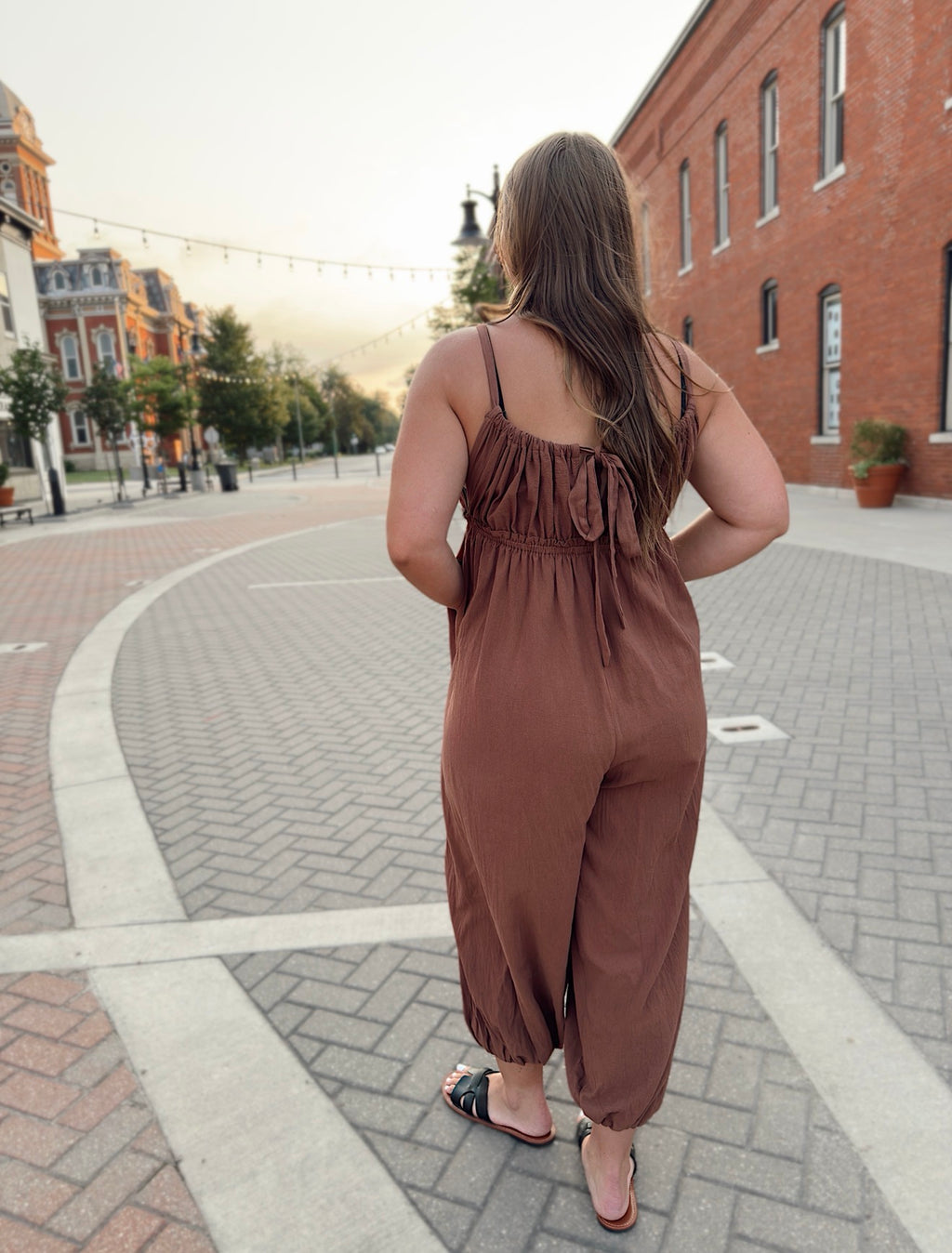 Adjustable Strap Balloon Leg Jumpsuit