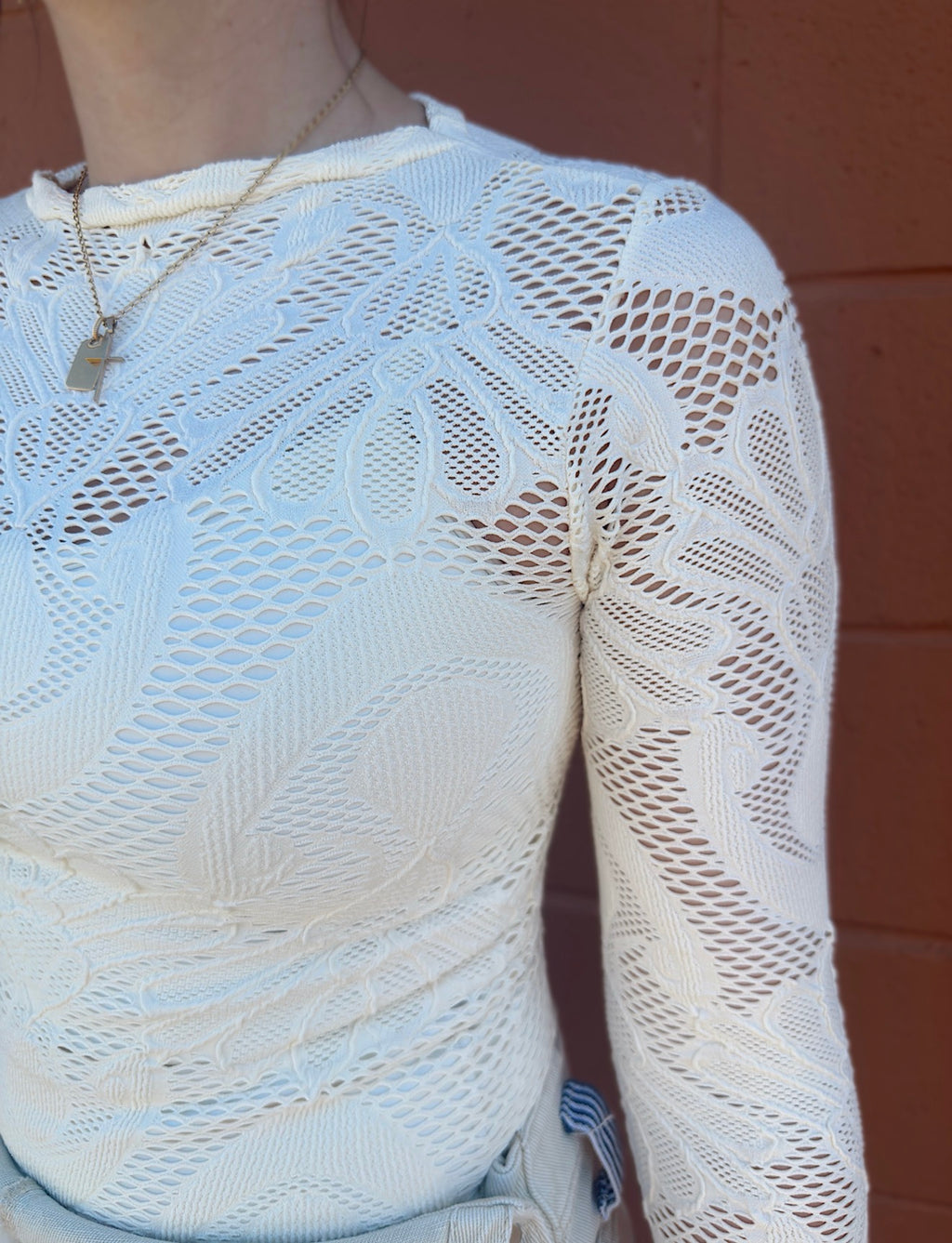 Jacquard Mock Neck Top