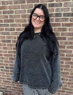 Vintage Wash Raw Edge Sweater
