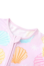 Pastel Seashell Bamboo Convertible Zippy Romper