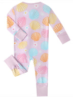 Pastel Seashell Bamboo Convertible Zippy Romper