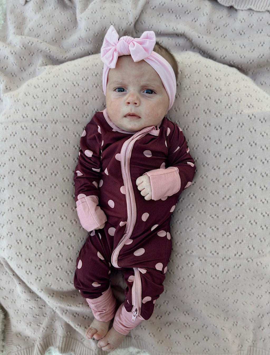 Mulberry Polkadot Bamboo Sleeper