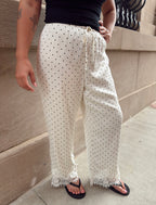 Classic Dot Lace Trim Trousers
