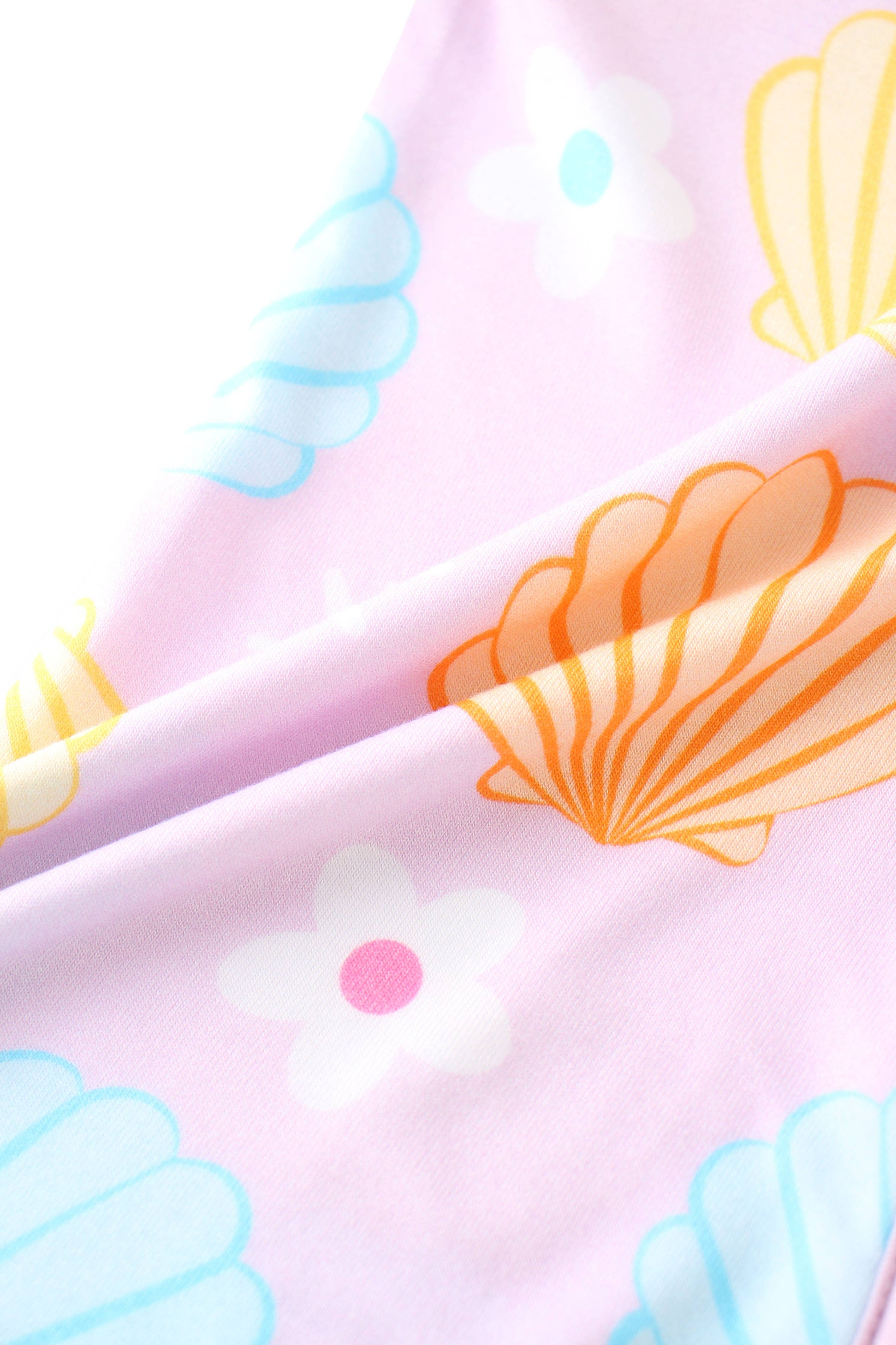 Pastel Seashell Bamboo Convertible Zippy Romper