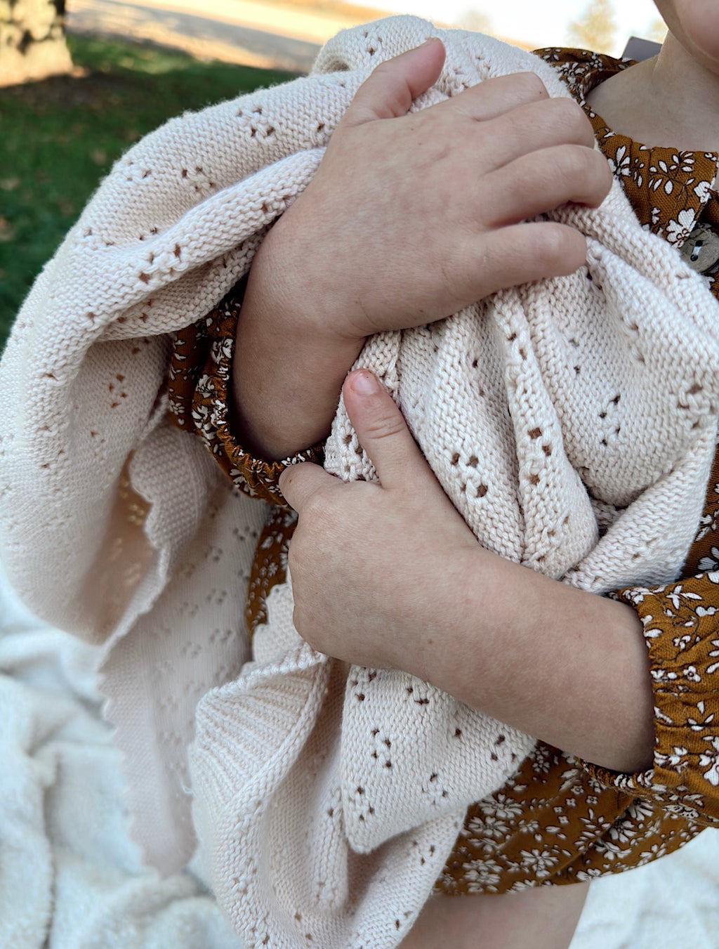 Grace Knitted Cotton Baby Blanket
