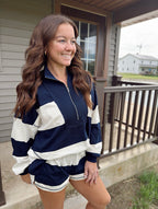 On-the-Go Striped Half-Zip Set