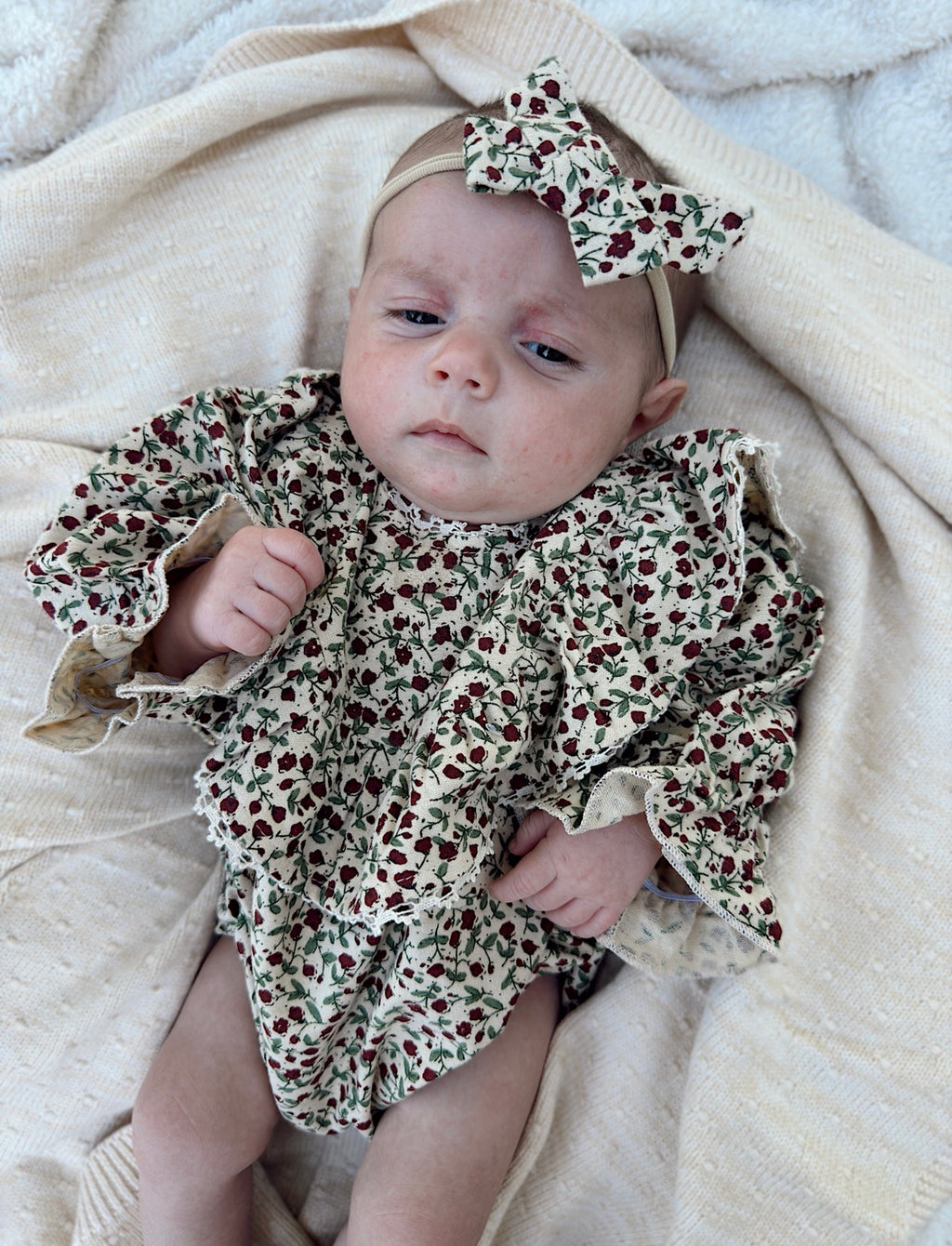 Gemma Floral Romper + Bow
