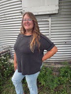 Curvy - Ribbed Cuff Sleeve Top