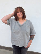 Curvy - Vintage Wash Boxy Knit Top