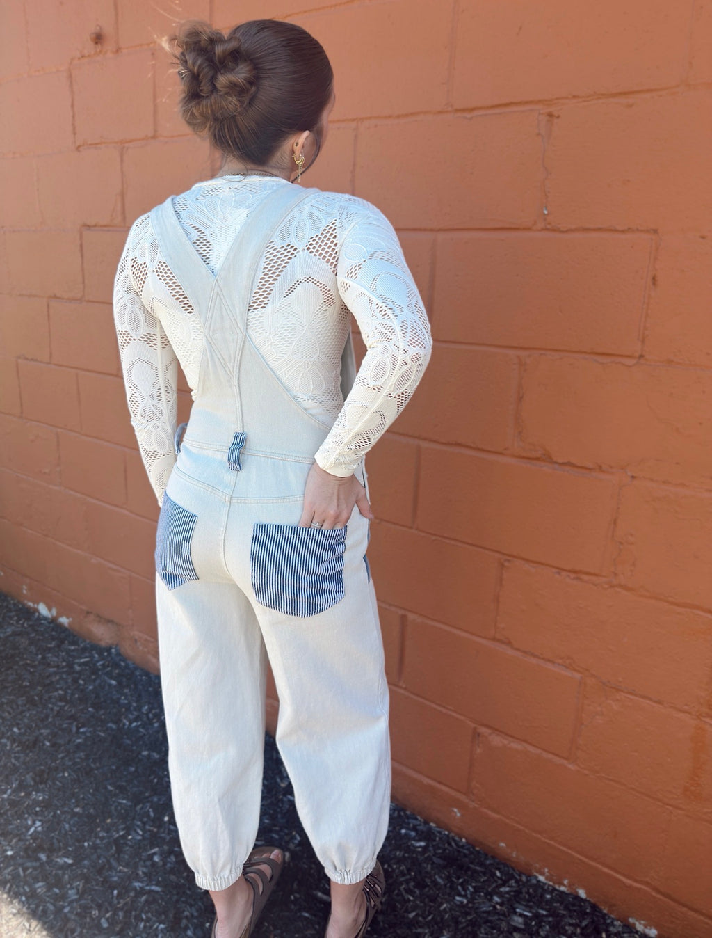 The Denim Detail Stripe Overalls