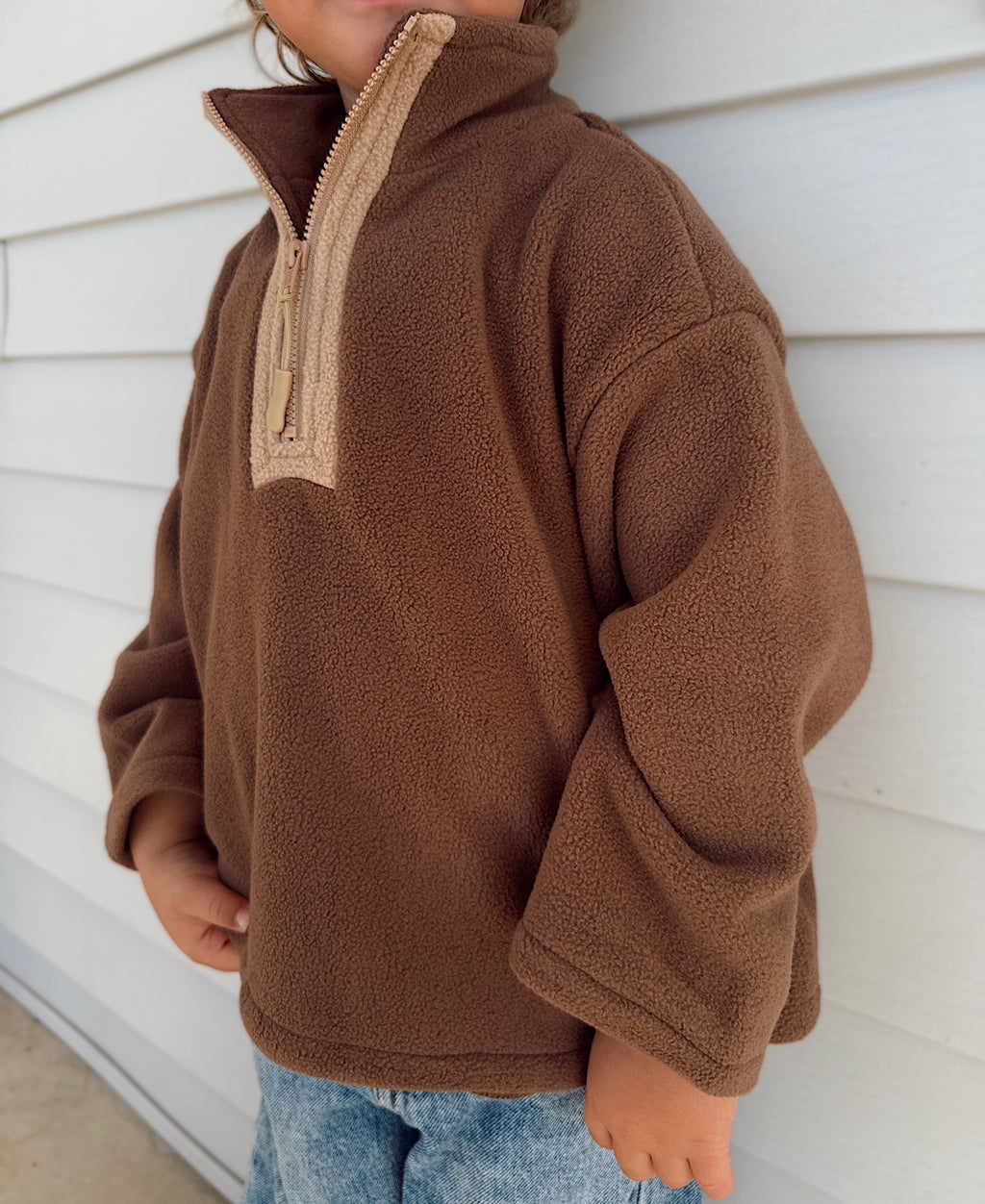 Brown Fleece Kids Pullover