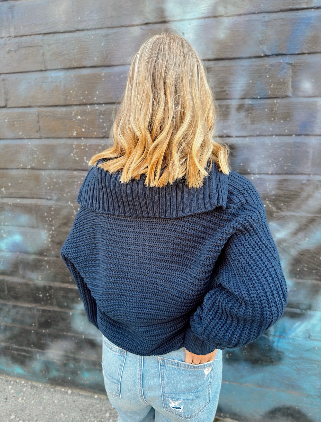 Fall Drama Collar V-Neck Sweater