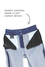 Curvy - Corset Straight Frayed Hem Jeans