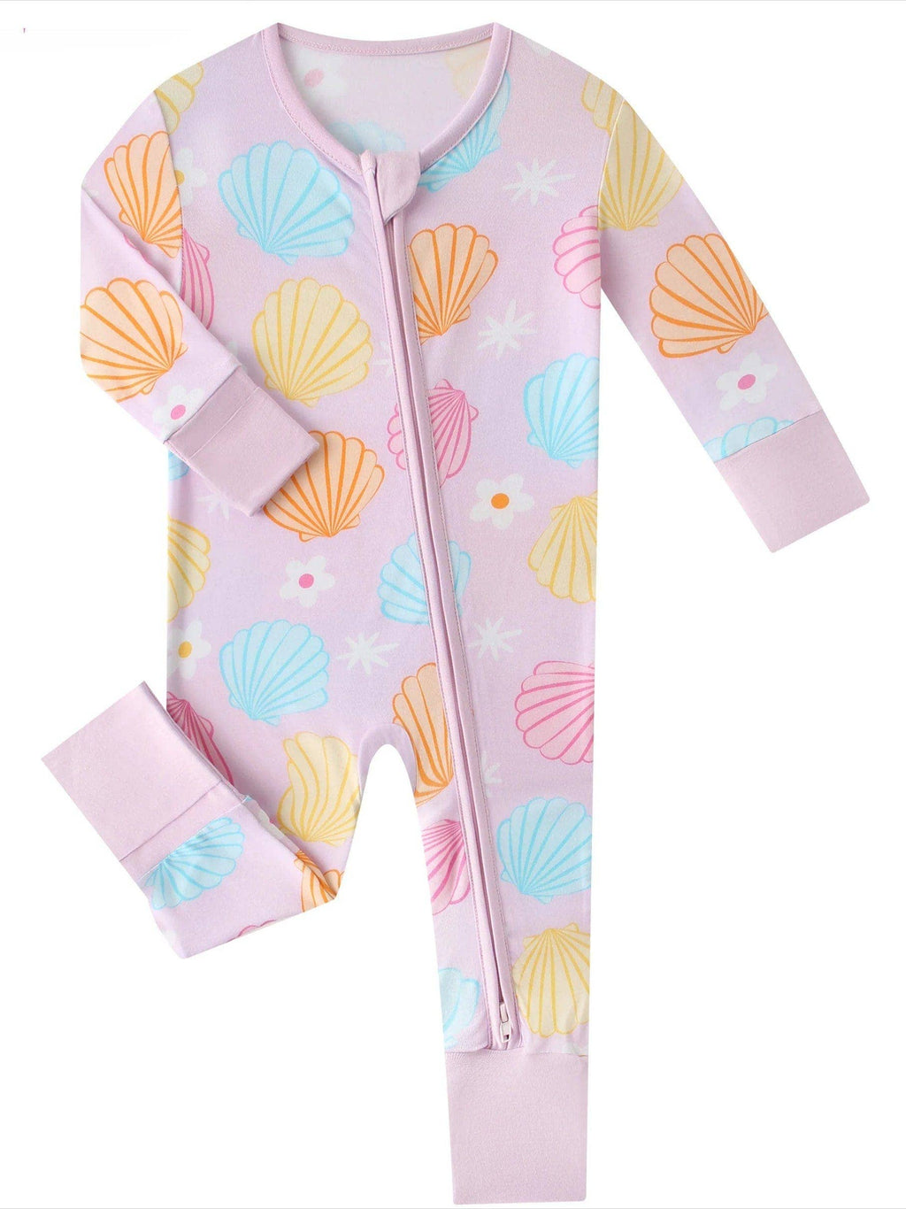 Pastel Seashell Bamboo Convertible Zippy Romper