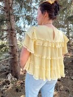 Ruffle Lace Trim Swing Top
