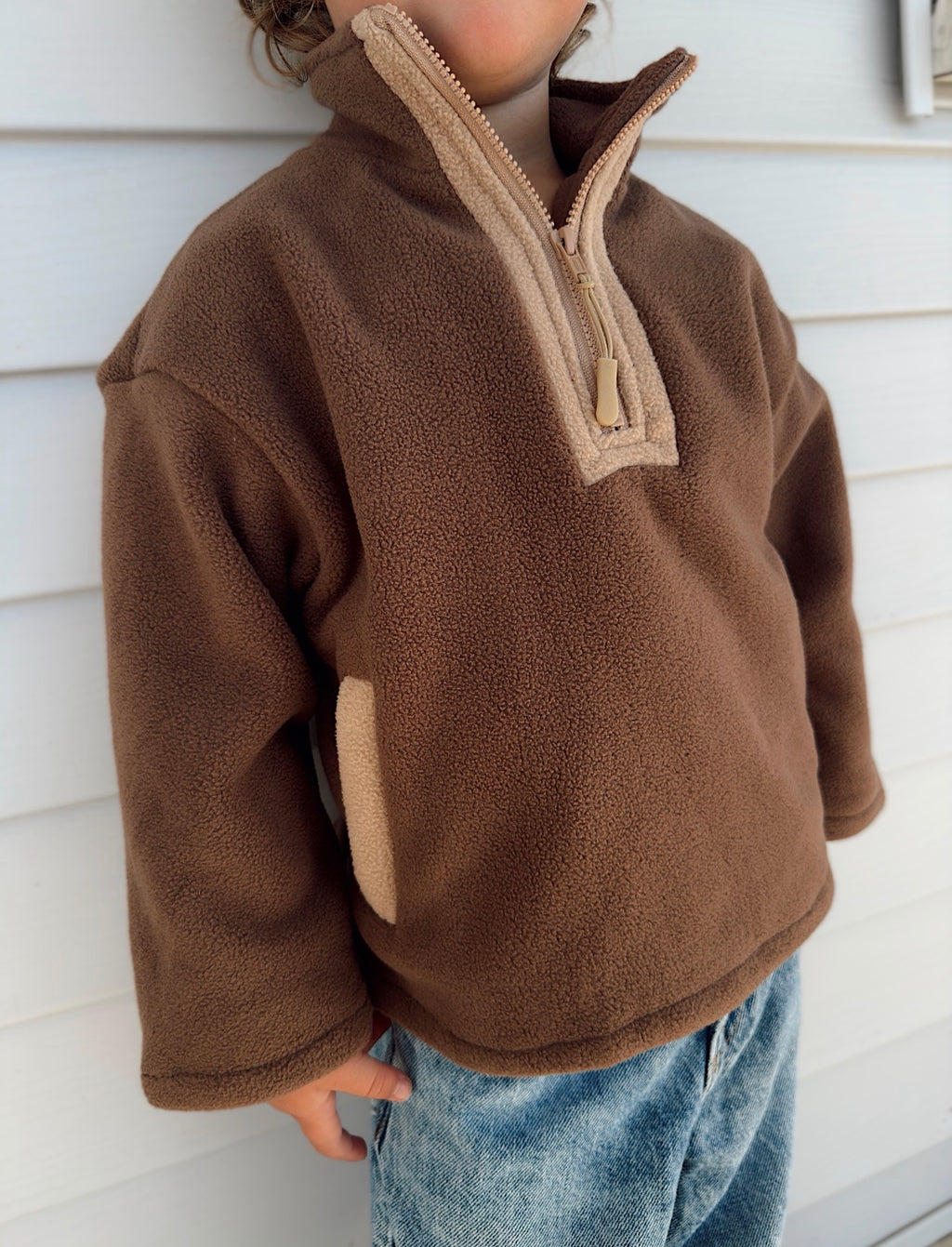 Brown Fleece Kids Pullover