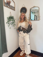 Lace Patchwork Jogger Pants