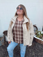 Curvy - Essential Mock Neck Zip-Up