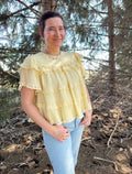 Ruffle Lace Trim Swing Top