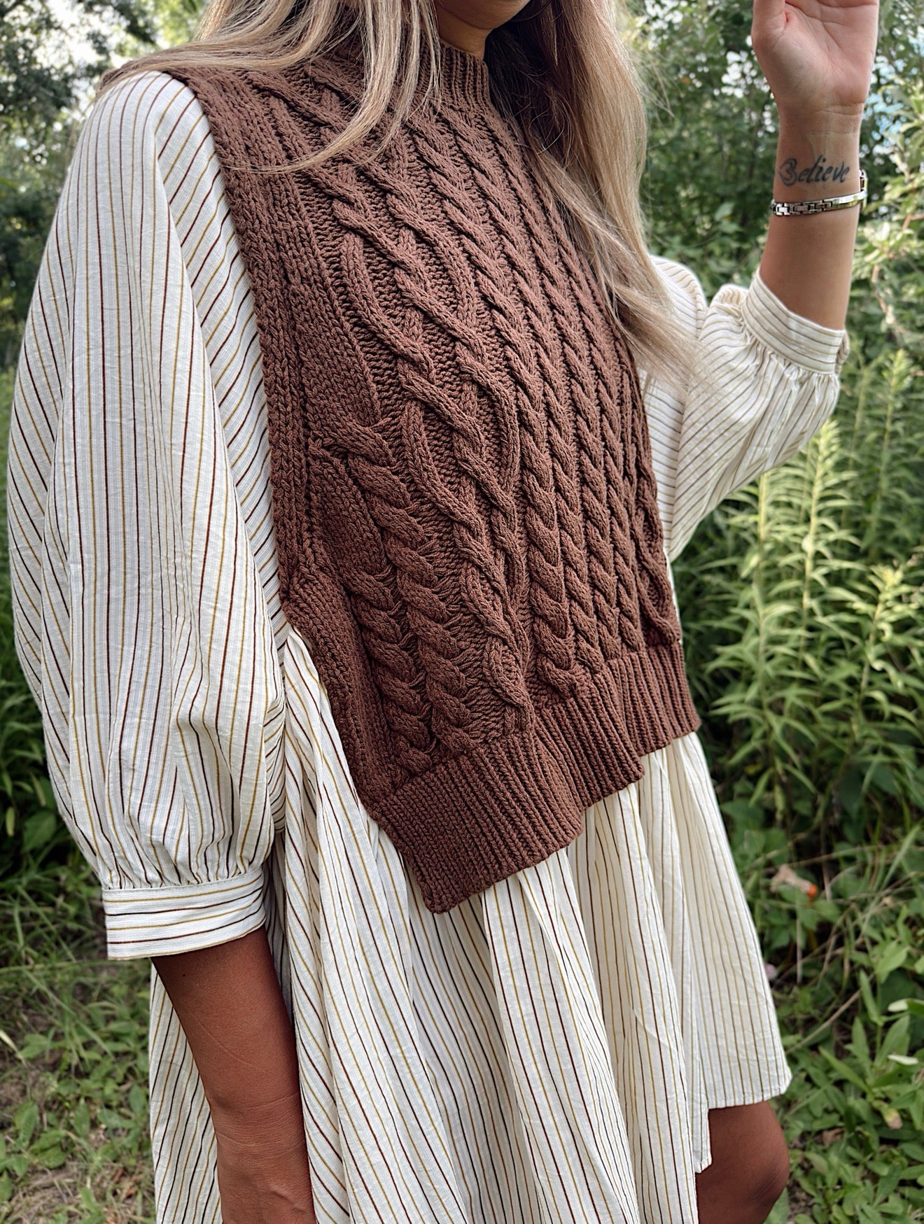 Layered Knit Vest Dress