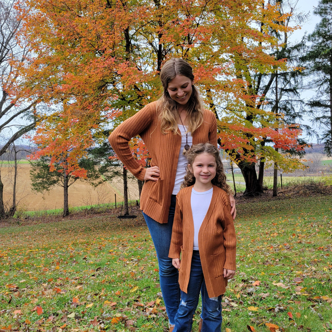 Camel Knit Cardigan Sweater