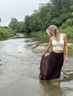 Meadow Bloom Tiered Midi Skirt