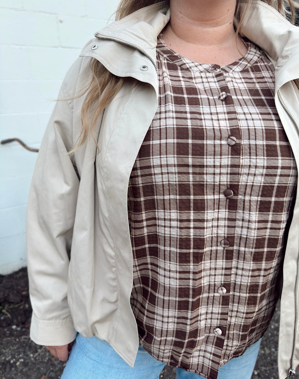 Curvy - Essential Mock Neck Zip-Up