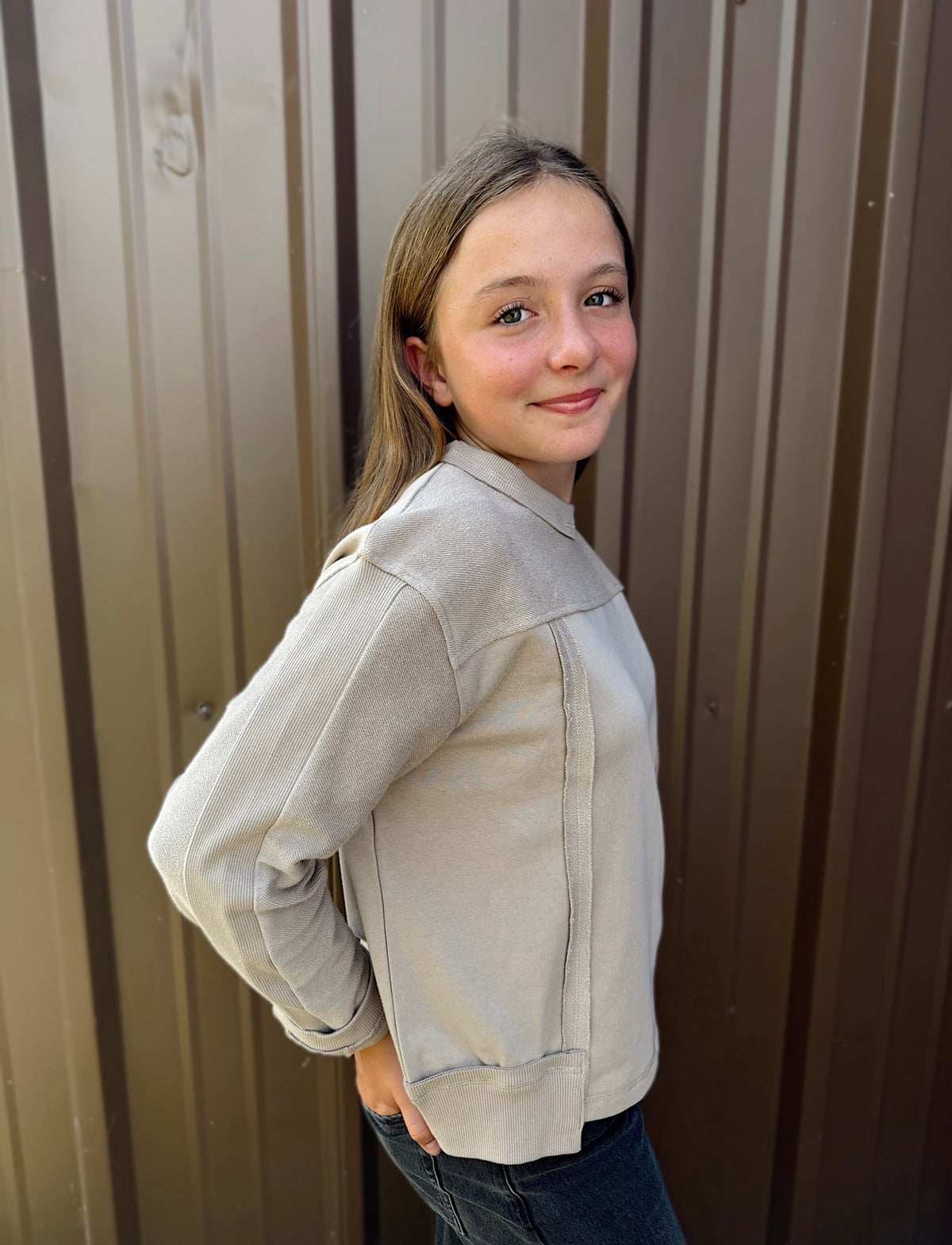 Tween - Cozy Contrast Terry Pullover