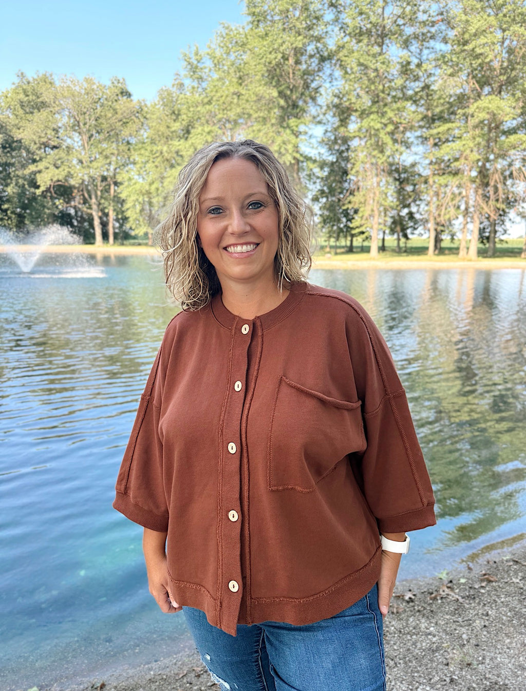 Oversized Button Down Top
