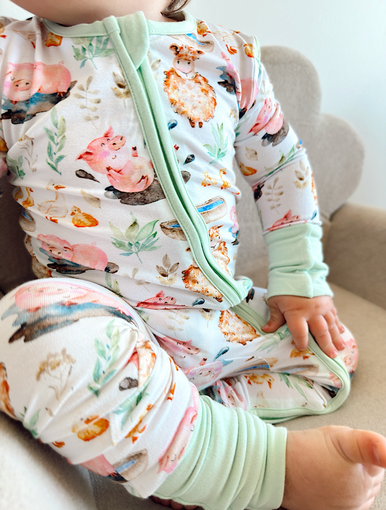 Farmyard Fun Bamboo Convertible Zippy Romper