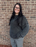 Vintage Wash Raw Edge Sweater