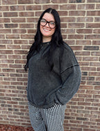Vintage Wash Raw Edge Sweater