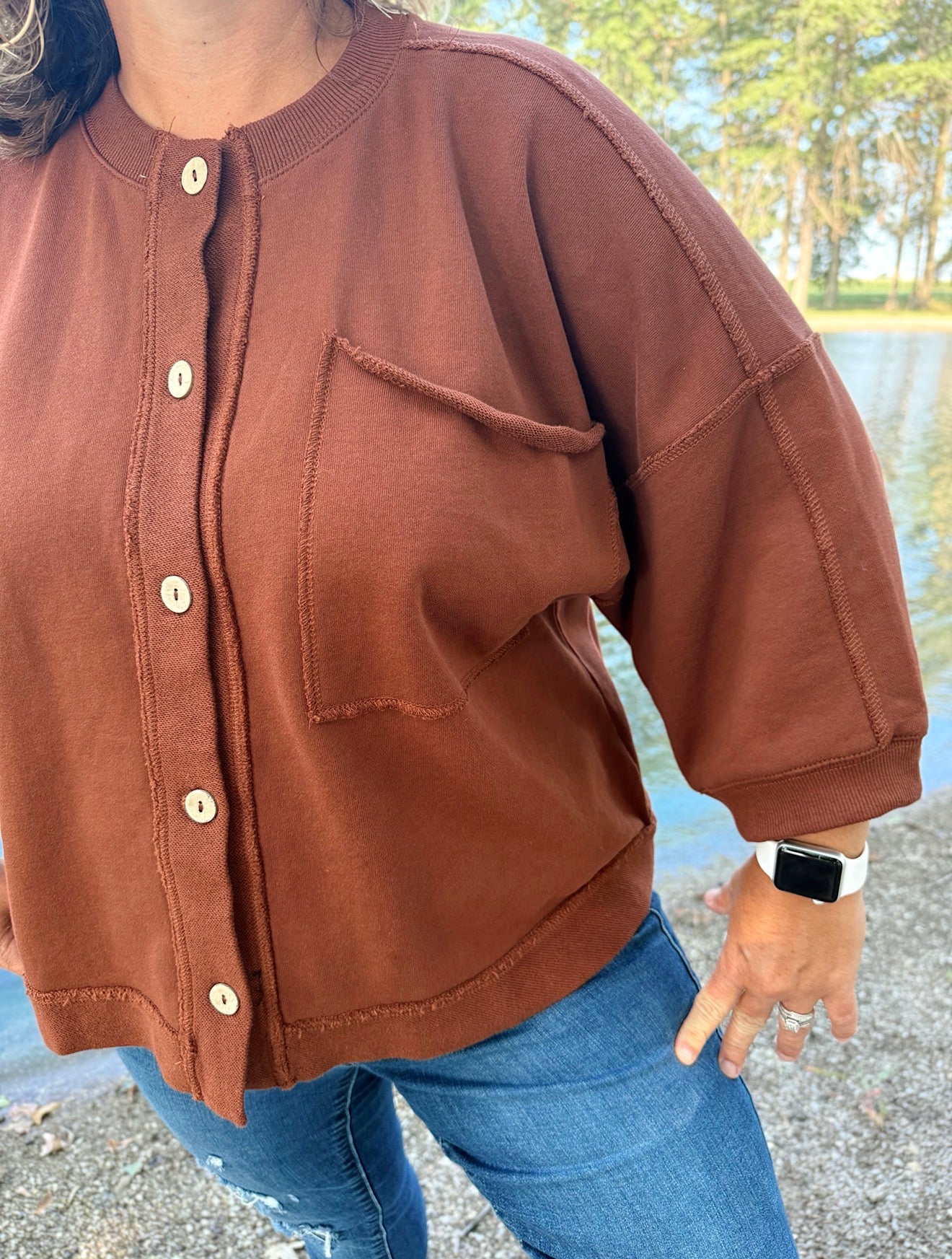 Oversized Button Down Top
