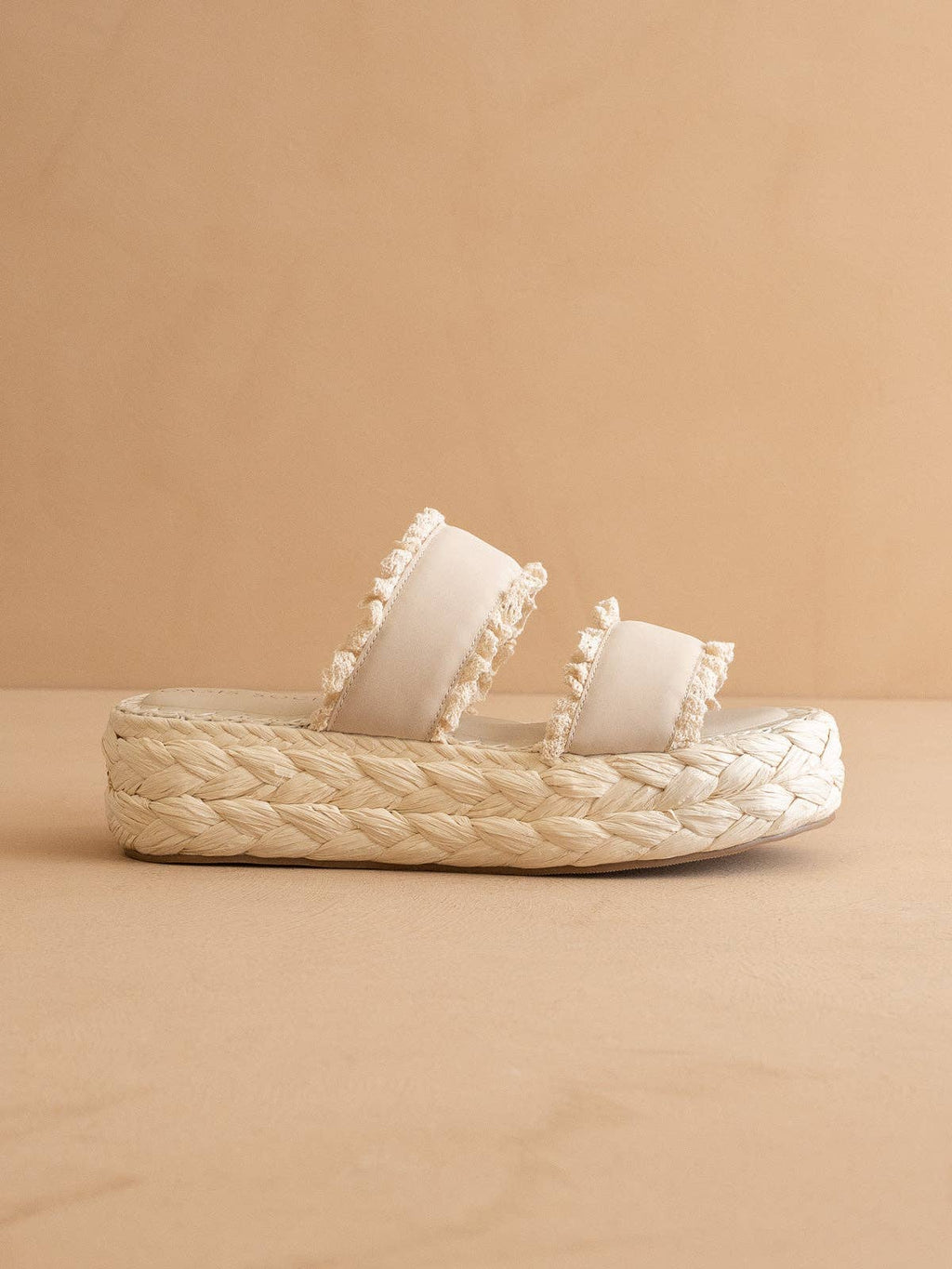 The Polly | Cream Ruffle Strap Platform Sandal