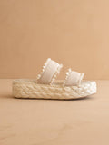 The Polly | Cream Ruffle Strap Platform Sandal