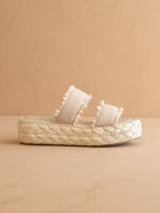 The Polly | Cream Ruffle Strap Platform Sandal