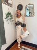 Lace Patchwork Jogger Pants
