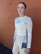 Jacquard Mock Neck Top