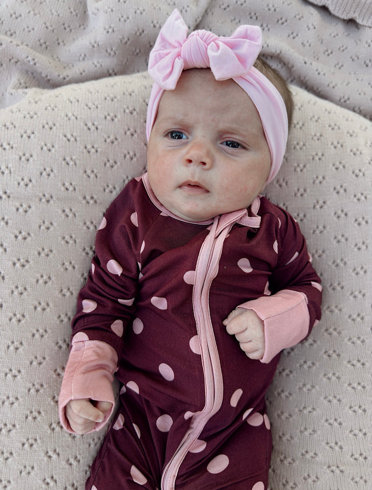 Mulberry Polkadot Bamboo Sleeper
