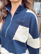 On-the-Go Striped Half-Zip Set