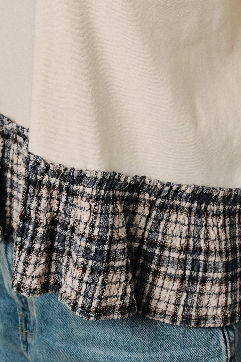 Plaid Peplum Blouse