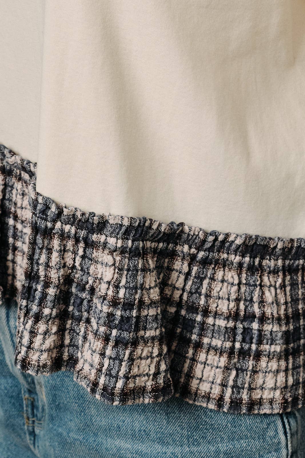 Plaid Peplum Blouse