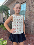 Tween - Floral Crochet Top
